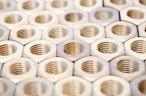 nut bolt metallic metal white