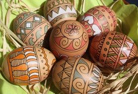 beautiful colored easter eggs