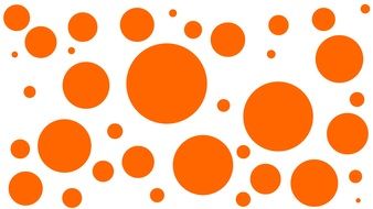 orange bubbles on a white background