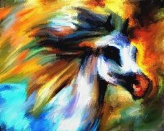 Beautiful colorful horse painting