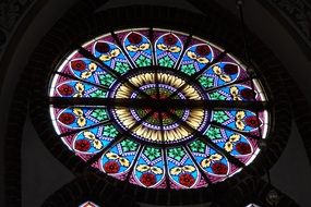 stained glass with rosette pattern