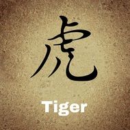 chinese characters background tiger