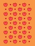 apple pattern orange fruit cute