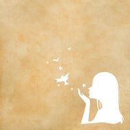 girl silhouette woman background