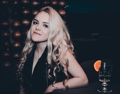 young blonde model long hair
