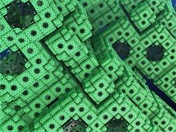 green fractal, cubes and circles
