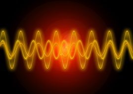 light yellow red frequency sine