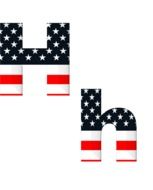 American flag on the letters H