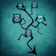 owl tree funny background