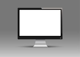 monitor isolated display gray