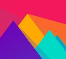 bright colorful geometric mountains