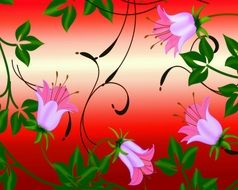 painted four pink buds