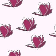 pattern of pink magnolia seamless flower