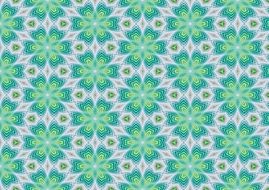 kaleidoscope pattern with green flowers