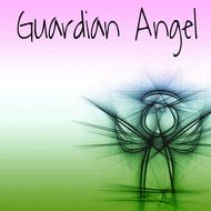 greeting card with guardian angel drawing