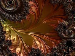 fractal copper color leaf