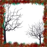 frame trees autumn decoration