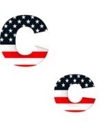 American flag on the letters c