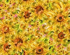 background decoration with the sunflowers