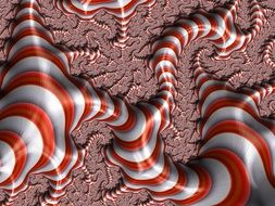 fractal abstract red white stripes