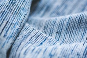 Close-up of blue and white textile