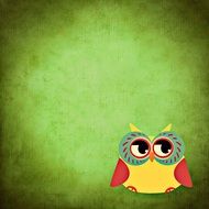 colorful funny owl, greeting card