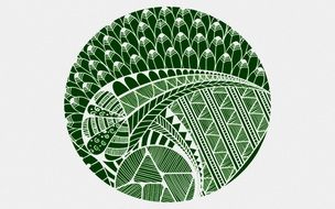 green circle with abstract pattern