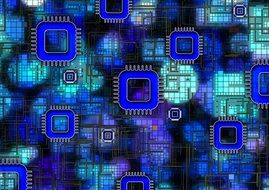 chipset, computer hardware, colorful abstract background