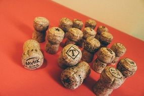 wine and champagne wooden corks