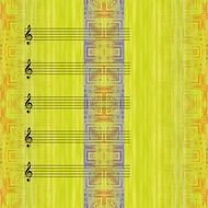 yellow background image with the treble clefs