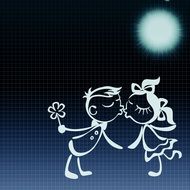 background with funny couple in love