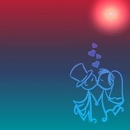 greeting card with funny couple in love