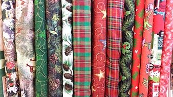 fabrics with Christmas motif