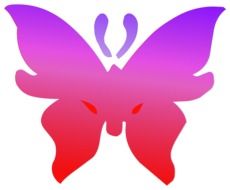 butterfly red purple outline