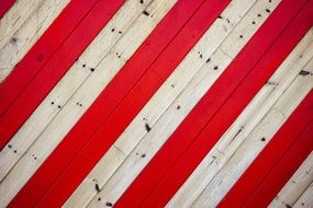 wood wall stripes red white
