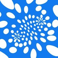 white oval spots on a blue background