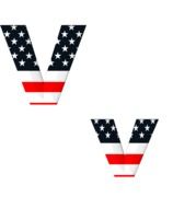 letters V with american flag pattern