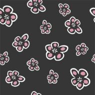black background with pink flowers