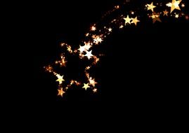 stars in the shape of a falling star
