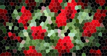 mosaic with shades of red and green