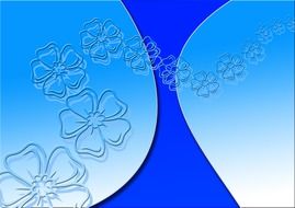 flowers outlines on a blue background