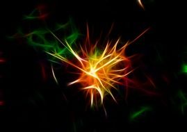 black background with colorful abstract stars