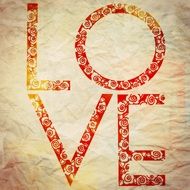 love font word romantic loyalty