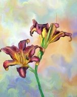 digital art background watercolor flowers