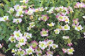 mosaic with flowering bush pattern