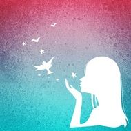 romantic silhouette of a girl