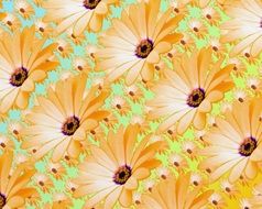 background backdrop flowers patterns digital painting