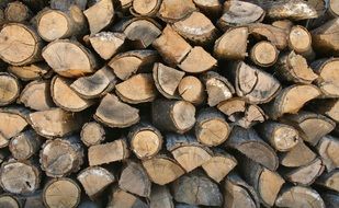 firewood stack wood chopped cut