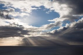 clouds over ocean at horizon