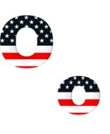 O letter with USA flag pattern